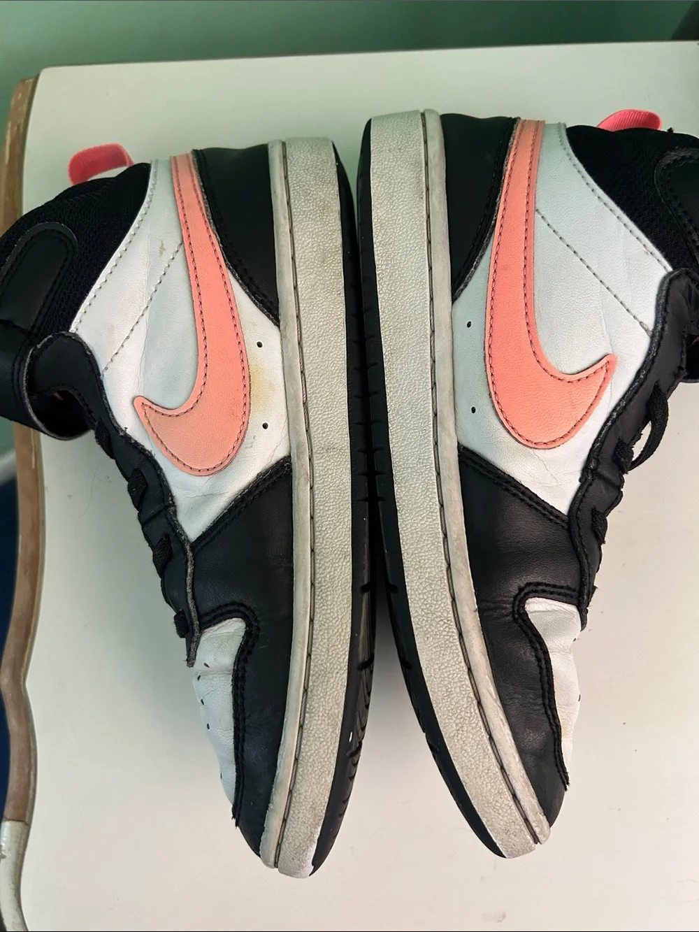Nike Black, White & Coral High-Top Sneakers